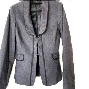 Designer wool jacket winter blazer grey size 10
